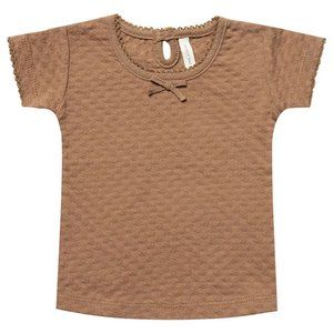 Quincy Mae Pointelle Tee - Copper - 12-18 month